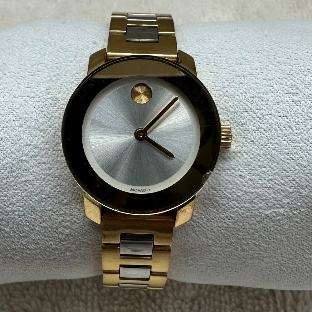 Movado BOLD Two-Tone Museum Dial Watch Swiss Made Extra Links Included